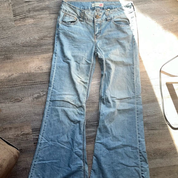 Y2K Paris Blues Low Rise Flare Denim Jeans Size 9 - Picture 1 of 5